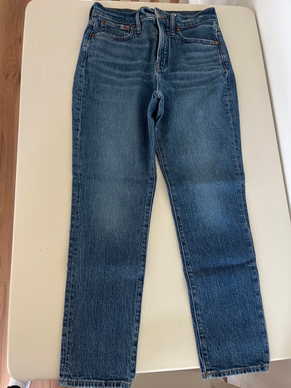 Madewell Women's Straight Leg Jeans in Medium Blue Denim